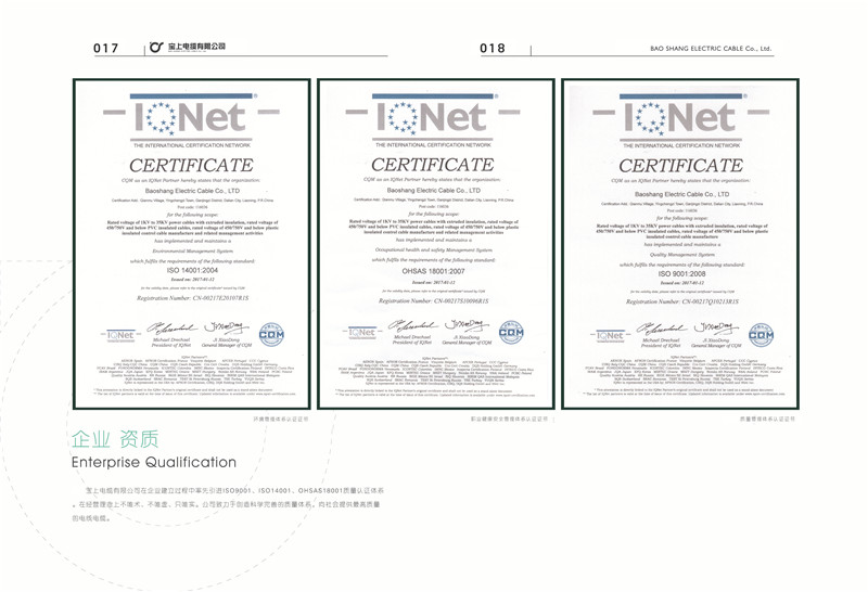 重庆电线电缆资质荣誉